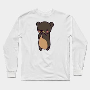 Embearassed Cartoon Bear Long Sleeve T-Shirt